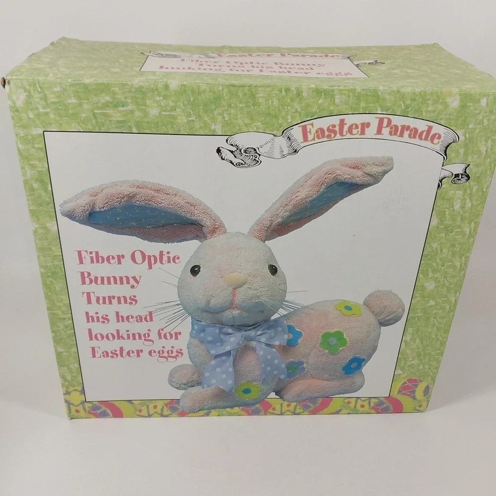 VTG Animatronic Fiber Optic Easter Parade Bunny Pink Flowers‎ TESTED/Works 11
